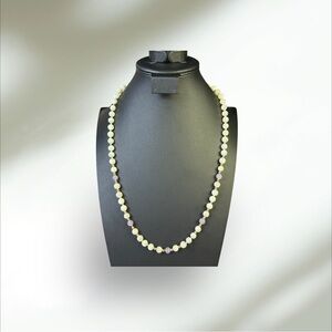 245. Vintage Amethyst & Mother‎ of Pearl Beaded Necklace